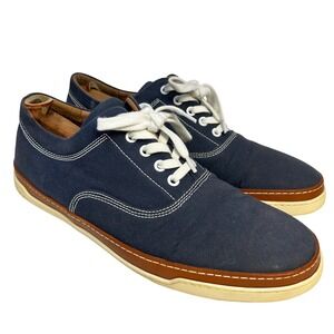 Allen Edmonds Porter Derby Shoes Navy Canvas Men's 11.5 D 70188 Casual